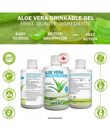 Pure Aloe Vera Drinkable Gel Unflavoured 500mL - Cold-Processed from Organic Fresh Leaves - for Heartburn Relief - Acid Reflux - Made In Canada 500 ml (Pack of 1) - Buy Online on GoSupps.com