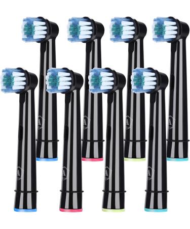 Toothbrush Replacement Heads - 8 Pack Compatible with Oral B & Braun | Black Brush Heads for Optimal Oral Care - Buy Online on GoSupps.com
