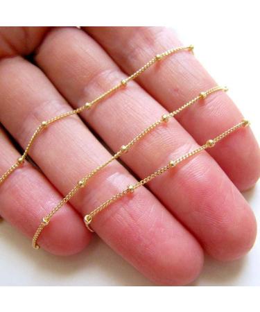 Wholesale 12PCS Gold Plated Brass Satellite Bead Ball Chain Necklace - 16 Inch (1.5mm) - Bulk Jewelry Making Supplies - Buy Online on GoSupps.com