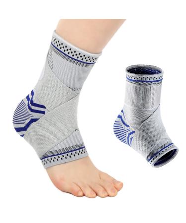 Milaiun ankle bandage 1 pair of ankle bandage with Velcro fastener for women men foot bandage ankle support for sports protecting arthritis plantar fascititis (s blue) blue s