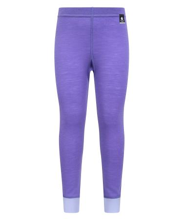 Mountain Warehouse Merino Kids Leggings -Girls Winter Baselayer Pants 5-6 Years Purple