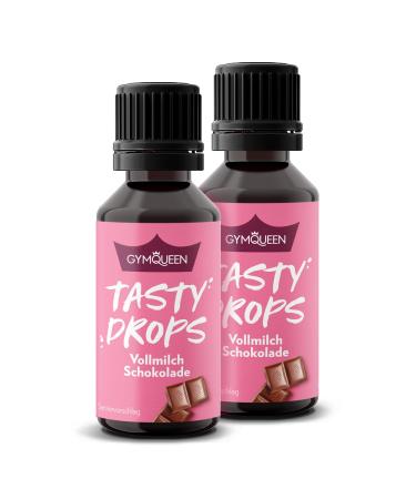 GymQueen Tasty Drops Milk Chocolate 2x30ml Flavour Drops without Calories Milk Chocolate 30 ml (Pack of 2)