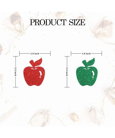INNORU Apple Cupcake Toppers Fruit Apple Cake Toppers Baby Shower Birthday Wedding Party Decoration Supplies Pack of 24 Green & Red Glitter - Buy Online on GoSupps.com