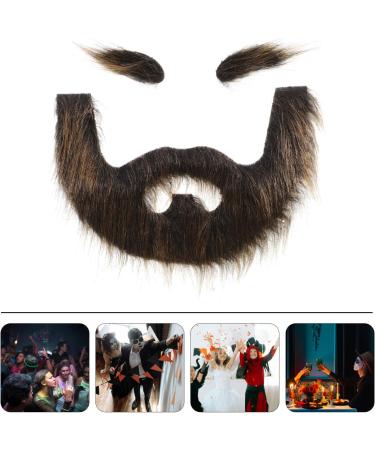 Beavorty 1 Set Beard Dress up Fake Whiskers Cosplay Prop Stage Cosplay Eyebrow Pirate Beard Brown Beard Plush - Buy Online on GoSupps.com
