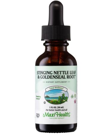 Maxi Health Stinging Nettle Leaf and Goldenseal Root Blend - Alcohol Free Tincture with Organic Nettle Leaf (Urtica Dioica) - Urinary Health Kidney Support - Nettle Extract Liquid Drops 1 fl Ounce
