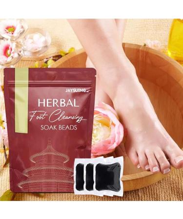 60PCS Herbal Foot Cleansing Soak Beads - Ginger Foot Soak for Lymphatic Drainage, Slimming, and Relaxation - Foot Reflex Zones Massage for Fatigue Relief - Buy Online on GoSupps.com