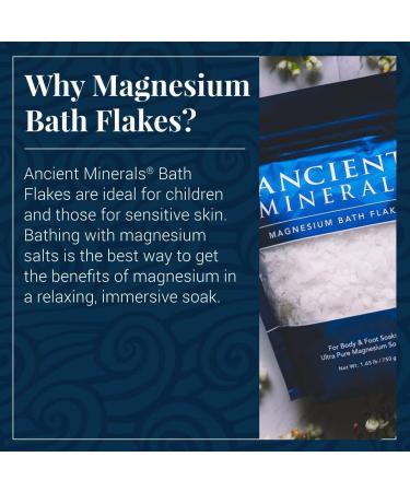 Ancient Minerals Magnesium Bath Flakes | 6-Pack Single Use Chloride Pouches - 0.33lb Bag - Buy Online on GoSupps.com