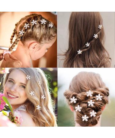 AUONY 10PCS Mini Pearl Hair Clips - Small Flower Wedding Artificial Pearl Hair Accessories for Women Girls - Mother's Day Gift (White) - Buy Online on GoSupps.com