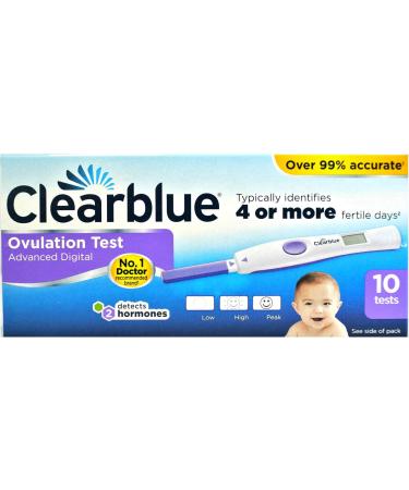 Clearblue Advanced Digital Dual Hormone Indicator Tests + One Step 10mIU Pregnancy Test Strips - Pack of 10 & 2 - Buy Online on GoSupps.com