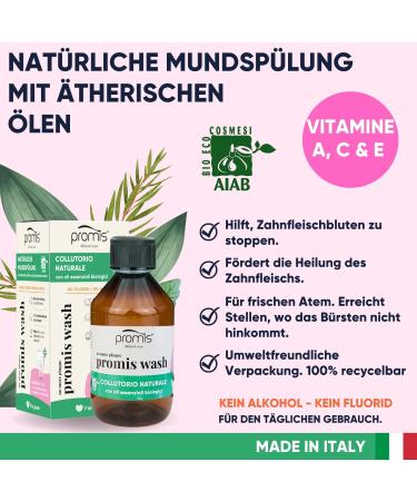 PROMIS Wash Natural Alcohol and Fluoride-free Mouthwash - Fresh/menthol - 250ml - Buy Online on GoSupps.com