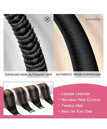 Salife Tape In Extensions | Real Hair Balayage Natural Black to Chestnut Brown - 10pcs 30cm 20g Invisible Hair Extensions - Buy Online on GoSupps.com