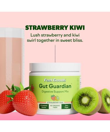 Feel Goods Gut Guardian Prebiotic & Probiotic Powder Sugar Free Organic Fiber Digestive Health for Men & Women 30 Servings - Strawberry Kiwi - Buy Online on GoSupps.com