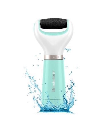 Brookstone Electric Foot Callus Remover | Diamond Micro-Mineral Roller Head Specially Made for Dry Feet  Cracked Heels  and All-Around Foot Repair | Pedicure Tools for at Home Foot Care | Seafoam
