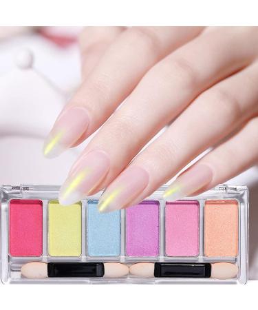 6 Colors Chrome Nail Powder Set for DIY Nail Art Decorations - Mermaid Neon Magic Mirror Effect, Holographic Glitter Pigment for Manicures - Buy Online on GoSupps.com