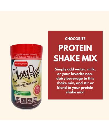 ChocoRite - Protein Shake Mix - Strawberry Cream - 12 Servings - High Protein 20g - Buy Online on GoSupps.com