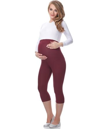 Be Mammy Women's Maternity 3/4 Leggings 4XL - Claret | Breathable & Comfortable - Buy Online on GoSupps.com