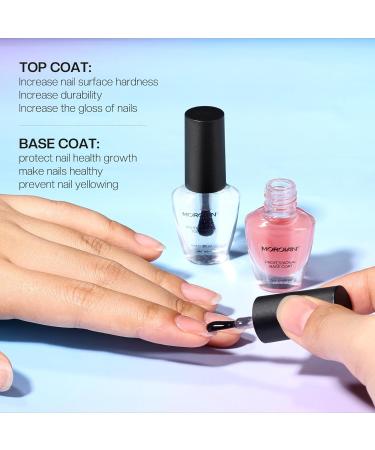 Morovan Nail Polish Set Fingernail: 10 Macaron Colors 2pc Base Top Coat Summer Popular Nail Polish Collection Regular Nail Polish Toenail Manicure Kit Gifts for Women Girls - Buy Online on GoSupps.com
