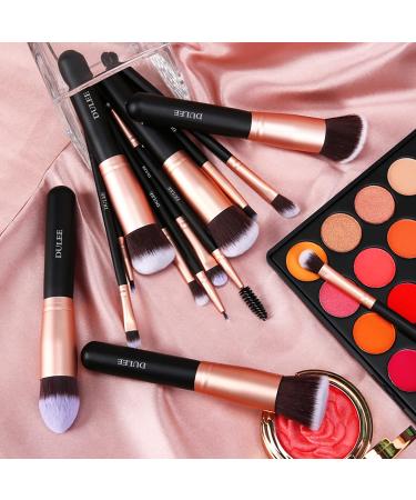 DULEE 14-Piece Professional Makeup Brush Set - Premium Synthetic Brushes for Foundation Eyeshadow Blush & More - Silver Beauty Kit for Flawless Application - Buy Online on GoSupps.com
