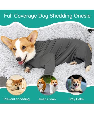ETDANE Surgical Suit for Dogs - Post-Operation Recovery Pajamas for Male & Female Pets | Long-Sleeved Clamping Design in Small Gray - Buy Online on GoSupps.com