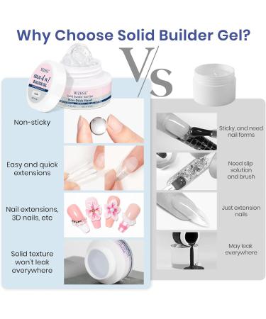  MIZHSE MIZHSE 4-in-1 Set of 2 Clear and White Solid Gels for Nail Charms 3D Nail Sculpting and Extensions 18g - Buy Online on GoSupps.com