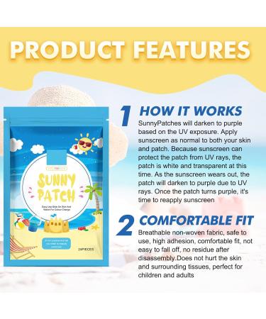 UV Detecting Patches 24 Pieces UV Detection Stickers UV Patches for Outdoor UV Detection Stickers for Sunscreen Reapply Reminder Sunny Patch UV Detecting Patches Face & Body-Easy to Use - Buy Online on GoSupps.com