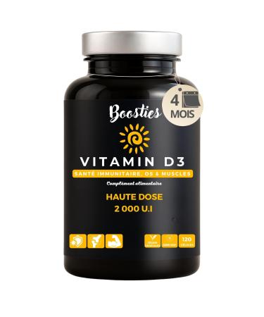BOOSTIES LAB Vitamin D3 2000 IU Vitamin D Cholecalciferol immunity bones and muscles high absorption vegetable capsules
