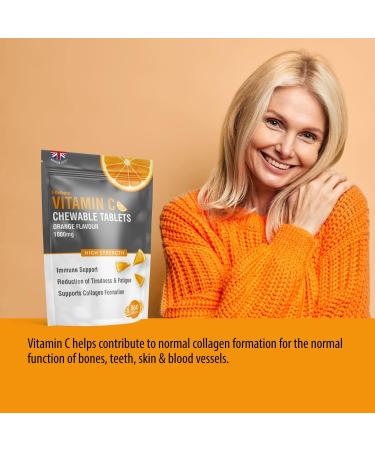 Vitamin C 1000mg Chewable Tablets - 360 Count - Immune Health Support - Reduce Cold Symptoms and Fatigue - Pack of 1 - Buy Online on GoSupps.com