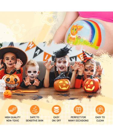 Buy Aoowu Kids Makeup Set - Washable Neon UV Face Paint & Body Color Pencils (16 Colors) for Halloween & Carnival - Buy Online on GoSupps.com