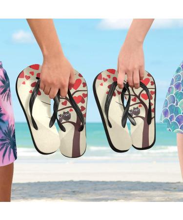 Mnsruu Heart-Shaped Tree Motif Flip-Flops - Perfect for Valentine's Day | Home Hotel Spa & Travel | Unisex Size S - Buy Online on GoSupps.com
