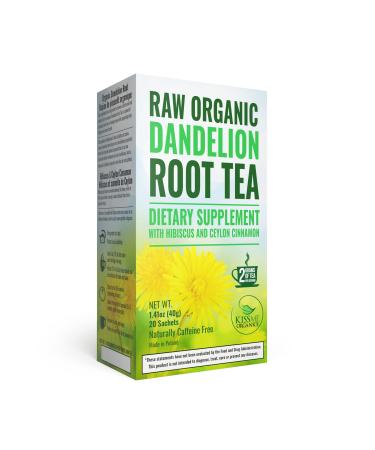 Dandelion Root Tea Detox Tea - Raw Organic Vitamin Rich Digestive - Helps Improve Digestion and Immune System - Anti-inflammatory and Antioxidant (Dandelion Root, (Pack of 1)) hibiscus,Dandelion Root 20 Count (Pack of 1)