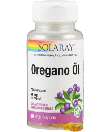 Solaray Oregano Oil 57mg | 70% Carvacrol | 60 Capsules | High Carvacrol Dietary Supplement | Laboratory Tested | Wild Harvested Antique Herb - Buy Online on GoSupps.com