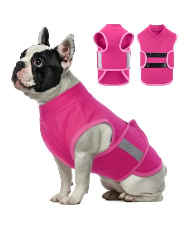Hjumarayan dog jacket - stretchy dog vest with reflective strip lightweight dog jacket Small dogs comfort coats for dogs comfortable dog vest (s rosarote)