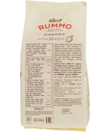 Pasta RUMMO 500 GR CALAMARATA N 141 Legendary Pasta RUMMO Special FORMATS - Buy Online on GoSupps.com