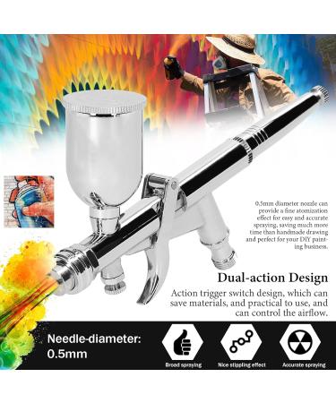 HOYYT Airbrush Kit T217A Airbrush Kit 0.5mm Air Brush Set with 15CC Paint Fluids Cups for Car Model DIY Painting Makeup Nail Art Cake Decorating Design - Buy Online on GoSupps.com