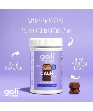 Goli Calm Ashwagandha Bites - 90 Count - Milk Chocolate Acai Berry Flavor with KSM-66 Ashwagandha - Stress Reduction - Vegetarian, Gluten-Free, No Preservatives - 30 Count (Pack of 3) - Buy Online on GoSupps.com