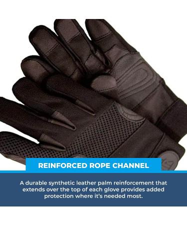 Rock-N-Rescue Rope Master Gloves V2 - Lightweight, Breathable, Stretchable Nylon with Leather Palms - Large - Buy Online on GoSupps.com
