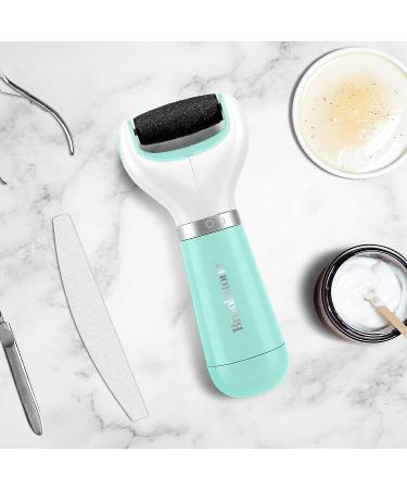 Brookstone Electric Foot Callus Remover with Diamond Micro-Mineral Roller Head for Dry Feet & Cracked Heels | Pedicure Tools for At-Home Foot Repair - Seafoam - Buy Online on GoSupps.com