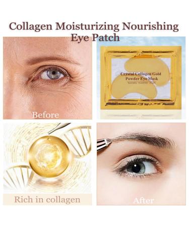 24K Gold Collagen Eye Mask - 30 Pairs Crystal Gold Under Eye Patches for Puffy Eyes, Dark Circles, Wrinkles - Anti-Aging Hydrating Gel Pads - Buy Online on GoSupps.com