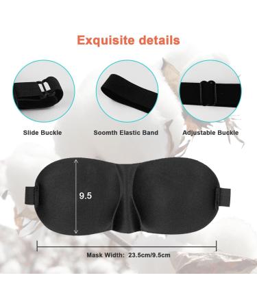 Sleep Masks for Men & Women - Blackout Eye Cover for Travel 3D Sleep Mask for Side Sleepers Adjustable Soft Blindfold - Buy Online on GoSupps.com