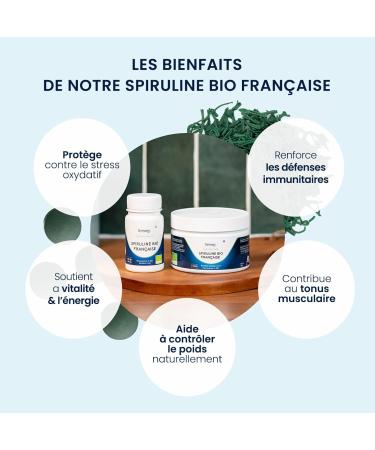 Spiruline Bio Fran aise - 25% Phycocyanine - 500 mg / 90 comprim s - Superaliment riche en prot ines v g tales - S chage froid - Sport Tonus Immunit Vitalit - Dynveo - Buy Online on GoSupps.com