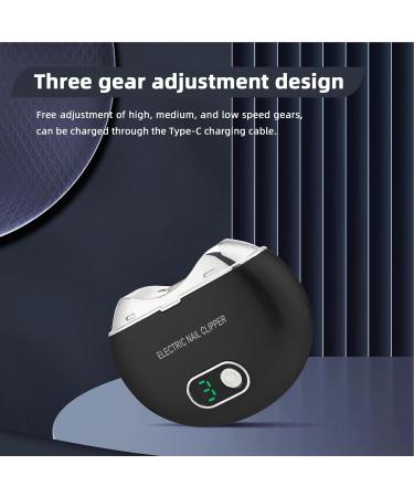 Fingernail Trimmer Electric - Fingernail Cutter and File | Rechargeable Nail Scraps with Light & 3 Speeds Clipper with LCD Digital Display for Children Seniors Black - Buy Online on GoSupps.com