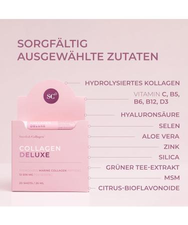 Collages Deluxe 30 Shots x 2 - 12500mg Marine Collagen Hyaluronic Acid Biotin & Vitamin C | Sugar-Free 8-Week Supply - Buy Online on GoSupps.com