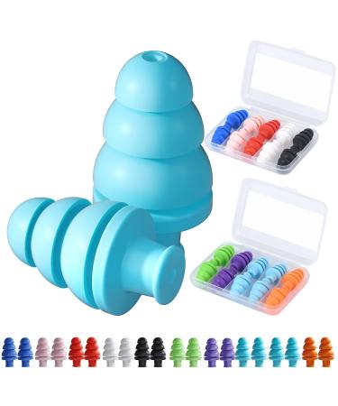 Ear Plugs for Sleeping Noise Cancelling 10 Pairs Reusable Earplugs for Sleeping Concert Snoring Travel Work Soft Style 9 Colors 33dB Highest NRR