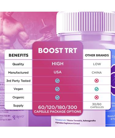 (2 Pack) Boost TRT Capsules Official BoostTRT Capsules with All Natural Ingredients Advanced Health & Wellness Support Formula with Max Strength Premium Active Lifestyle Vitamins (120 Capsules) - Buy Online on GoSupps.com