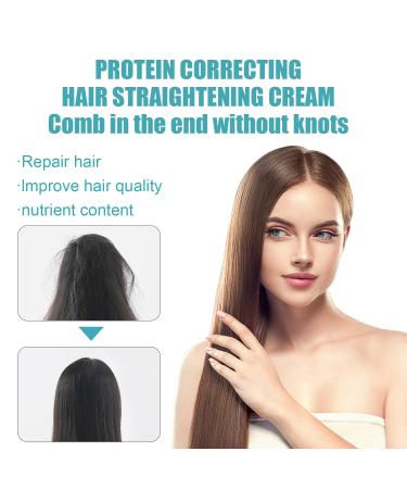Protein Infused Hair Straightening Cream - Fast Smoothing & Nourishing Collagen Formula for All Hair Types (2 Pack) - Buy Online on GoSupps.com
