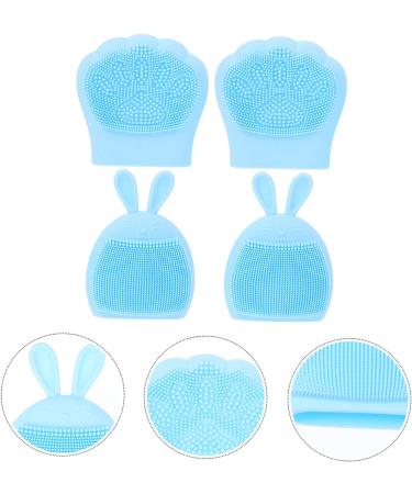 FOMIYES 32 Pcs Rabbit Ears Facial Brush Silicone Face Scrubbers Facial Cleansing Face Cleanser for Women Silicone Face Cleanser Exfoliator Brush Washing Machine Silica Gel Handheld Miss Light Bluex8pcs 7.5x7.5cmx8pcs - Buy Online on GoSupps.com