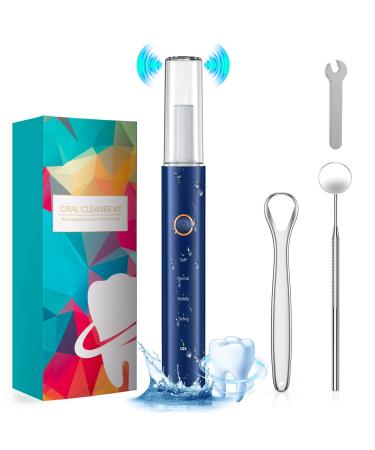 HassoKon Teeth Cleaning Kits with 4 Adjustable Modes 4 Cleaning Heads (Blue)