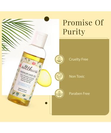 Satthwa Premium Hair Oil - Minimize Hair Fall, Support Growth & Boost Density | Dry, Sparse & Flaky Scalp | Paraben & Mineral Oil Free | Fights Dandruff - 100ml - Buy Online on GoSupps.com