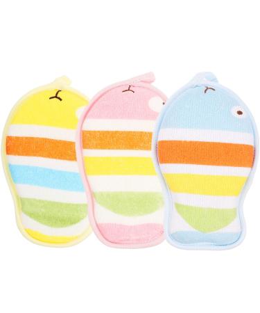 Healeved 3pcs Face Scratch Gloves Shower Sponge Loofah Bath Shower Loofah Kids Washcloths Infant Bath Sponge Pouf Wash Dog Bath Gloves Mesh Brush Luffa Towel Material Scrub Baby The Bubble
