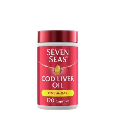 Seven Seas Cod Liver Oil Tablets With Omega-3 Fish Oil One A Day 4 Months Supply (120 Capsules) EPA & DHA With High Strength Vitamin D & A 120 Count (Pack of 1) Omega-3 Fish Oil Max Strength 30 Capsules